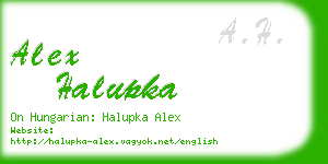 alex halupka business card